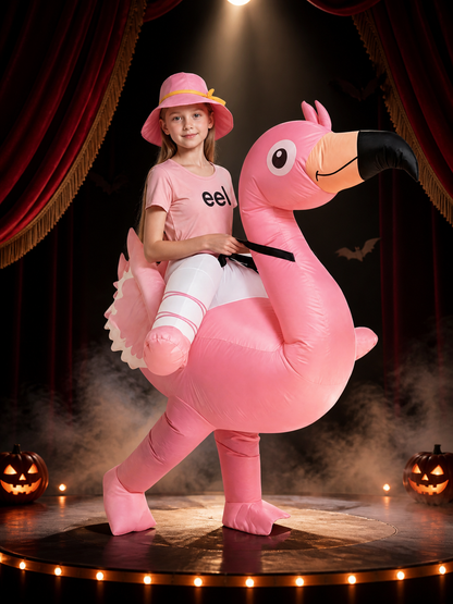Inflatable Flamingo Costume for Kids, Funny Halloween Party Outfit Costumes detail 3