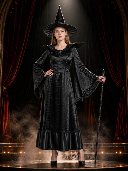 Witch Costume with Long Dress and Hat for Halloween Costume Dresses detail 3