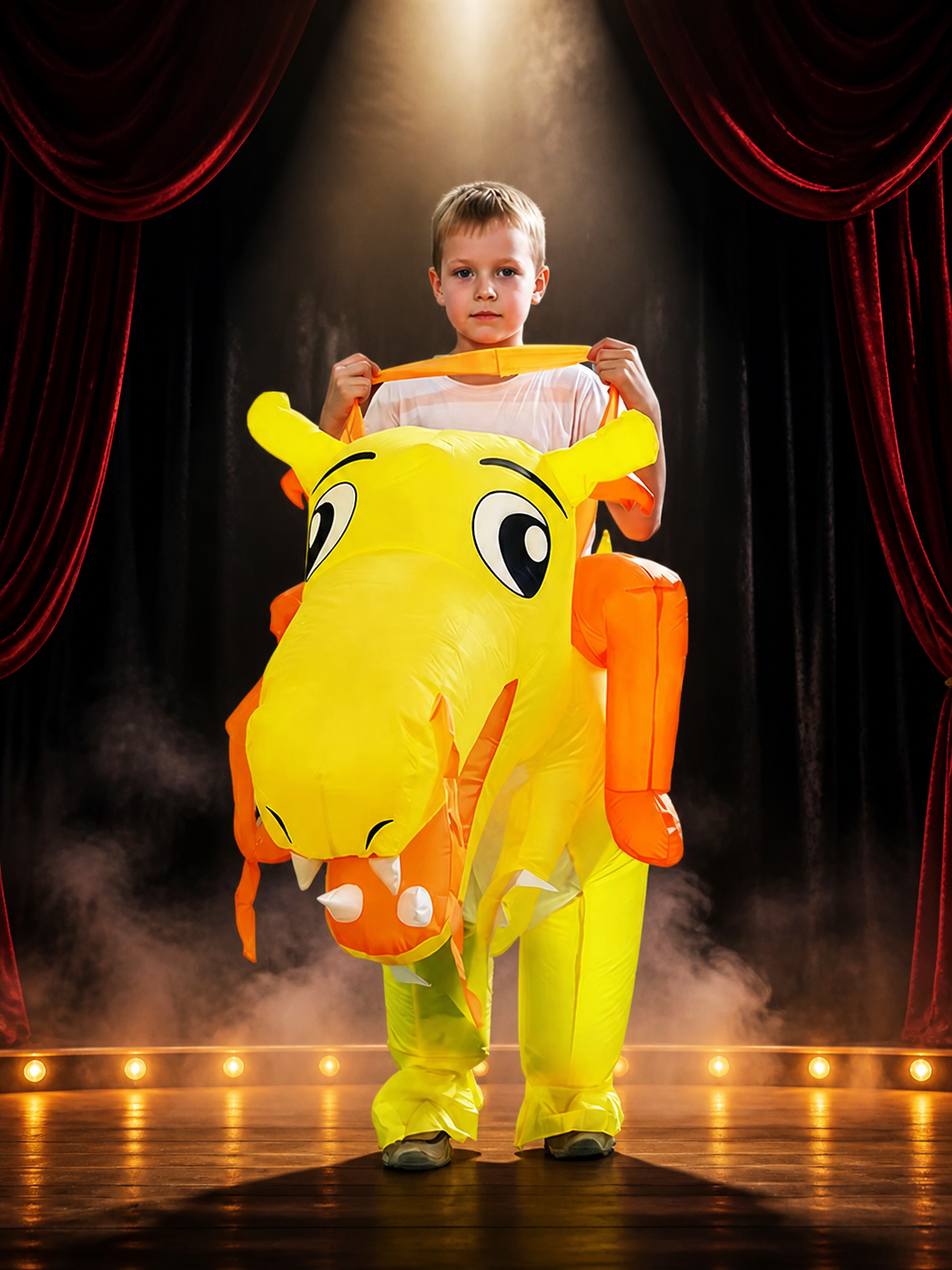 Kids Inflatable Dinosaur Costume, Cartoon Animal Onesie for Halloween Costumes detail 3