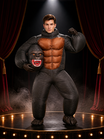 Unisex Inflatable Gorilla Jumpsuit Costume For Halloween