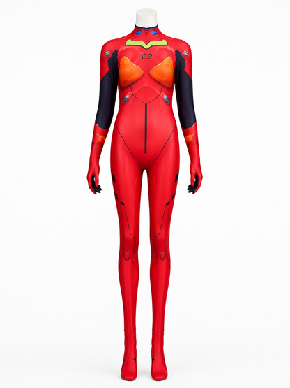 EVA-Style Red, Orange And Black Full-Body Bodysuit Cosplay Costume Costumes detail 3