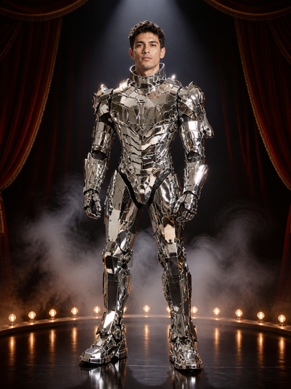 Iron Man Style Full-Body Armor Costume With Helmet, Silver Red Gold Robot Costumes detail 3