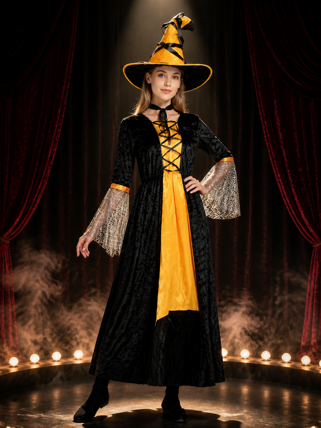 Witch Costume Dress with Hood for Halloween Costume Dresses detail 3