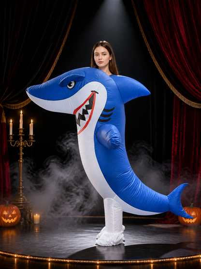 Inflatable Shark Costume for Adults, Halloween Party Cosplay Outfit with Fins Costumes detail 3