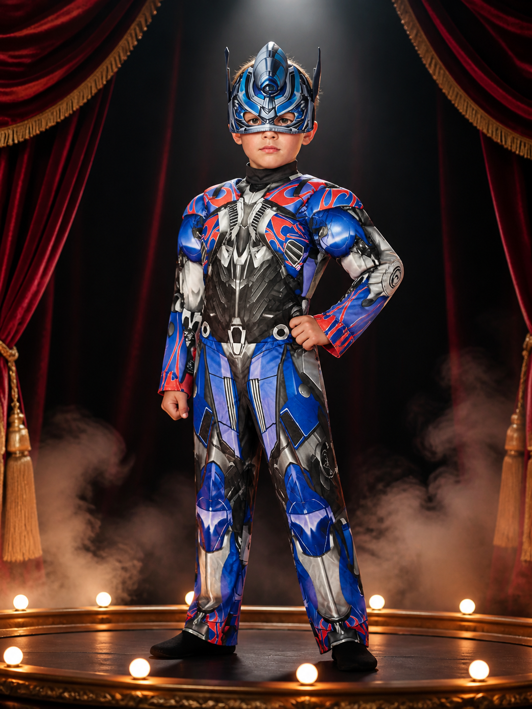 Kids Optimus Prime Costume Set, Robot Armor Jumpsuit With Character Hood Costumes detail 3