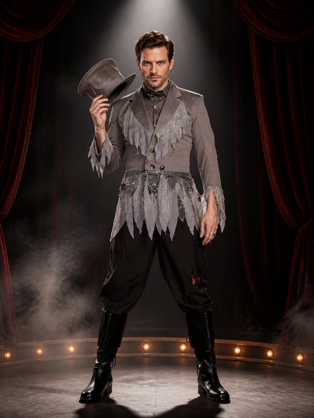 Adult Wizard Costume Set, Gothic Distressed Suit-Style Outfit Costumes detail 3