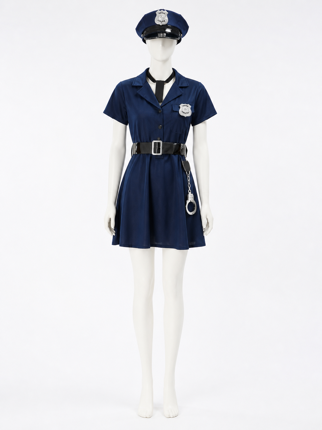Women's Police Officer Costume, Carnival Dress with Cap Costume Dresses detail 3