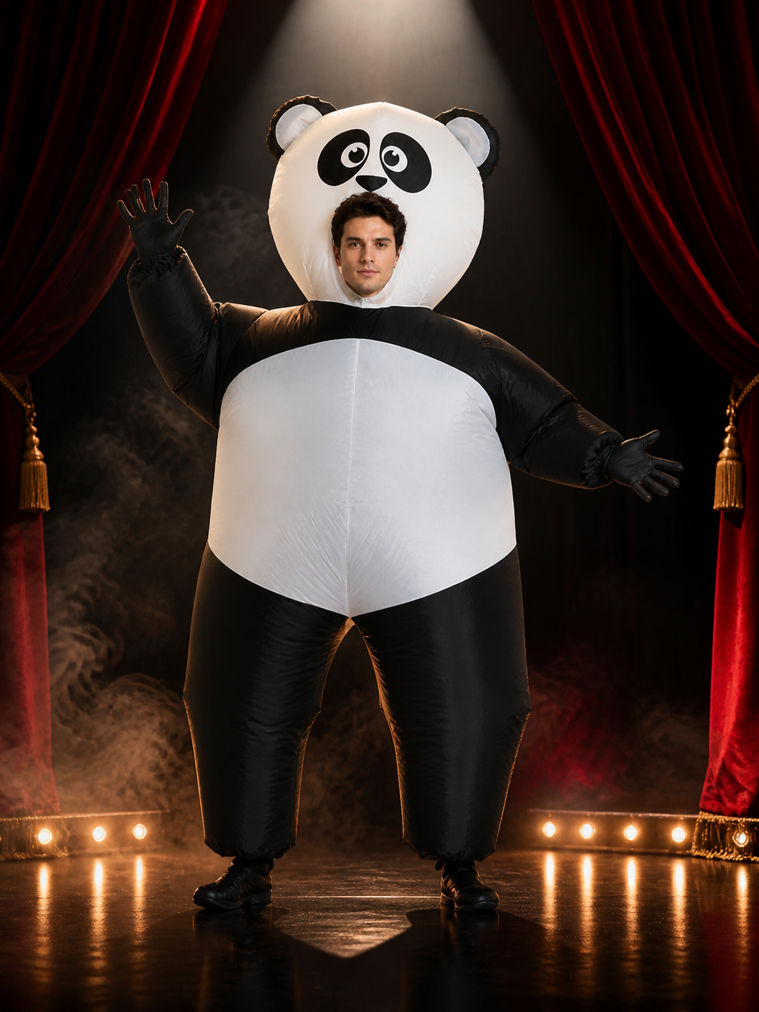 Unisex Panda Inflatable Costume, Funny Cartoon Animal Halloween Suit Costumes detail 3