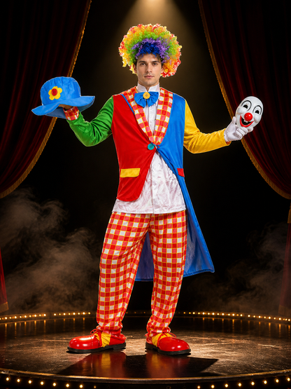 Clown Carnival Costume in Circus Style for Cosplay Costumes detail 3