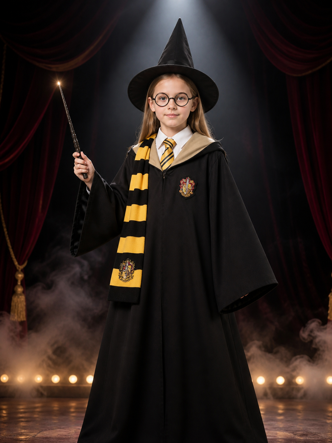 Hufflepuff Robe 7-Piece Cosplay Set for Halloween