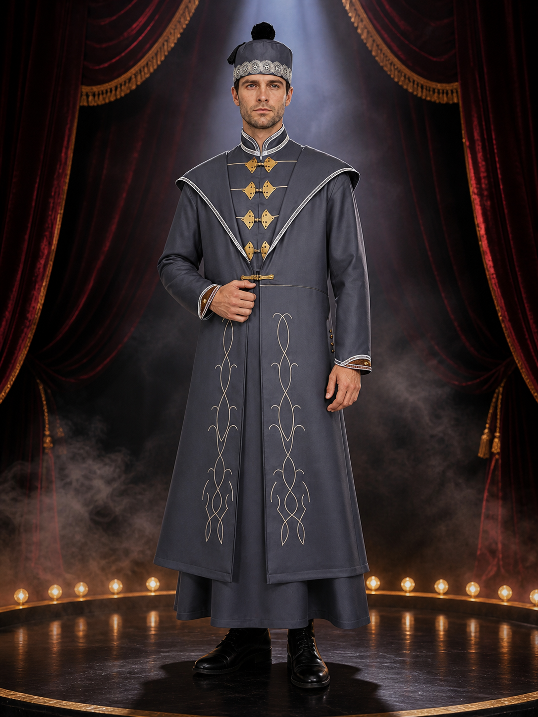 Wizard costume with robe and hat for Halloween