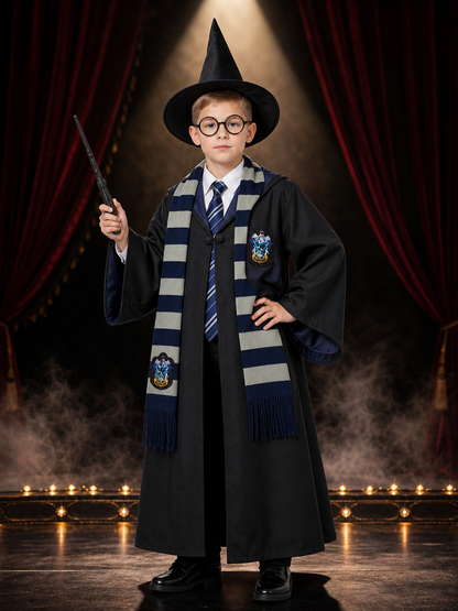 Harry Potter Ravenclaw Hooded Robe for Cosplay Costumes detail 3