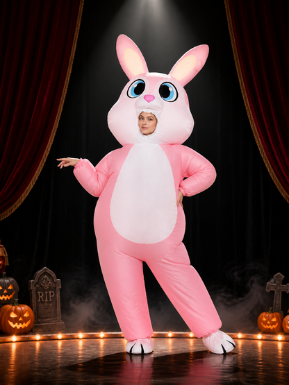 Pink Rabbit Inflatable Costume, Cute Halloween Party Outfit Costumes detail 2