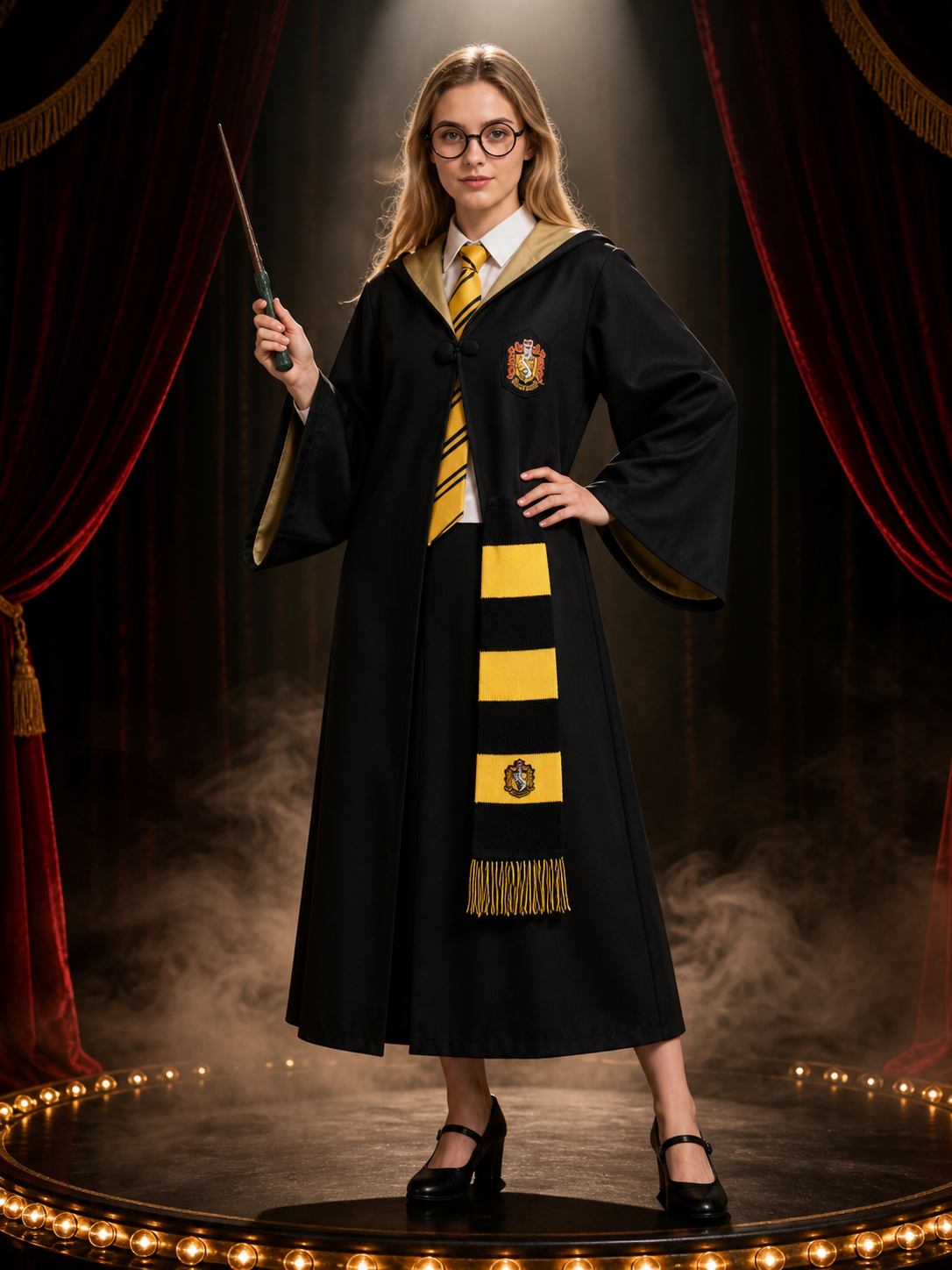 Hufflepuff Wizard Robe for Halloween Cosplay Costumes detail 3