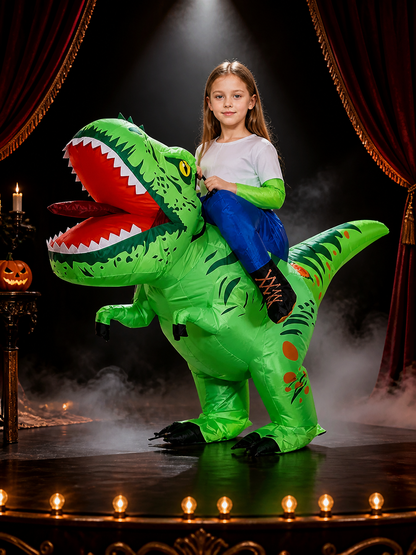 Green Dinosaur Inflatable Costume, Funny Halloween Party Outfit Costumes detail 3