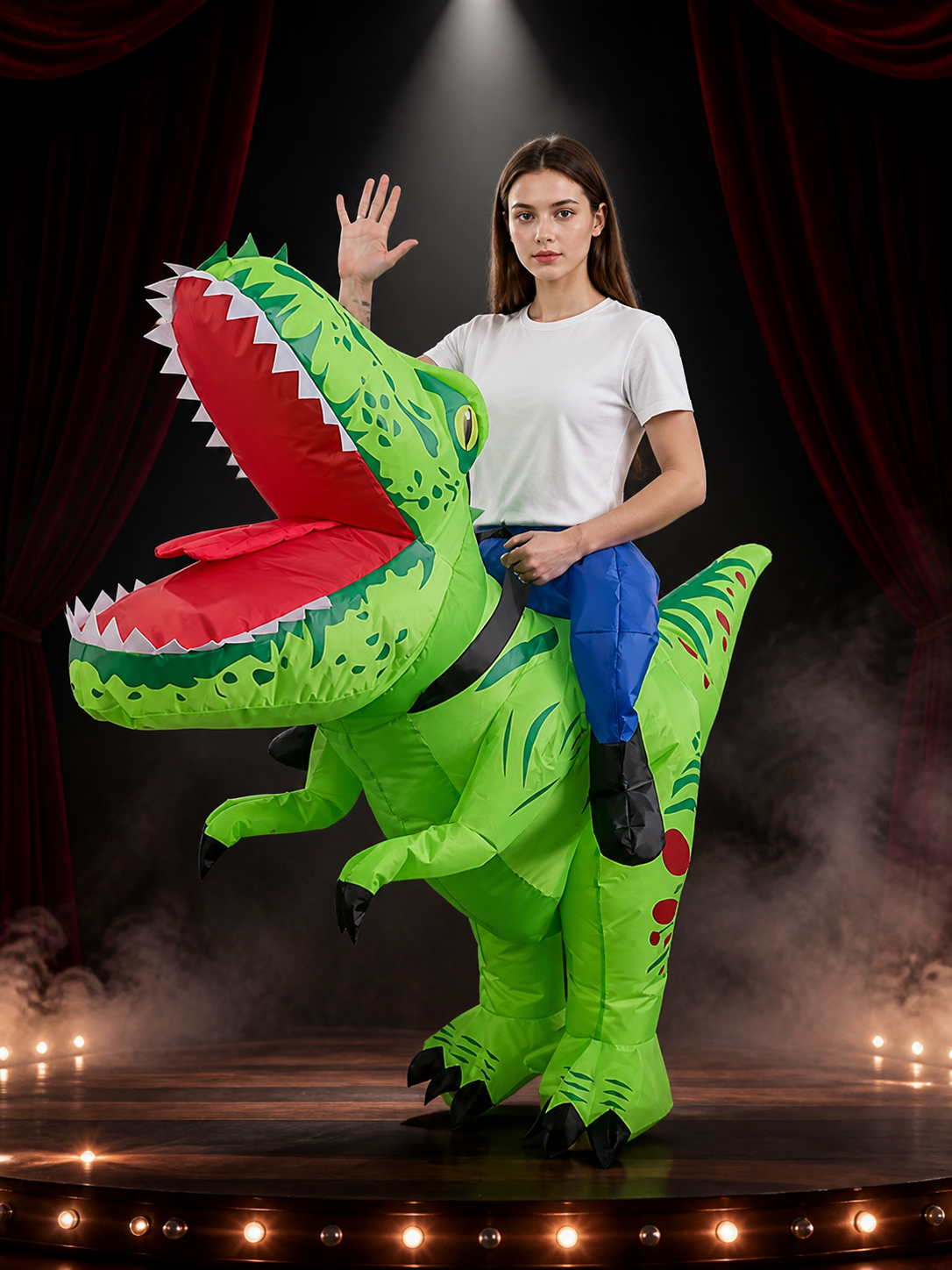 Dinosaur Inflatable Costume for Halloween, Full Body Blow Up Suit with Tail Costumes detail 3