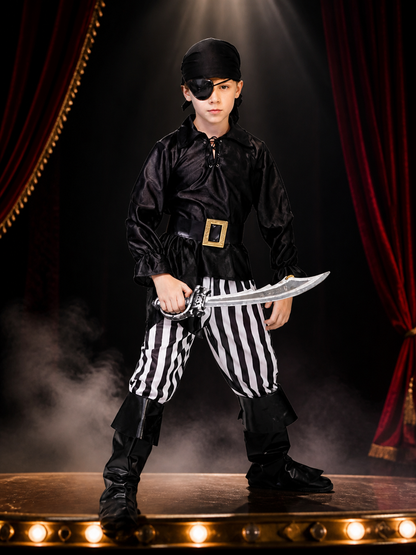 Boys Pirate Halloween Costume Set, Includes Belt and Eye Patch Costumes detail 3