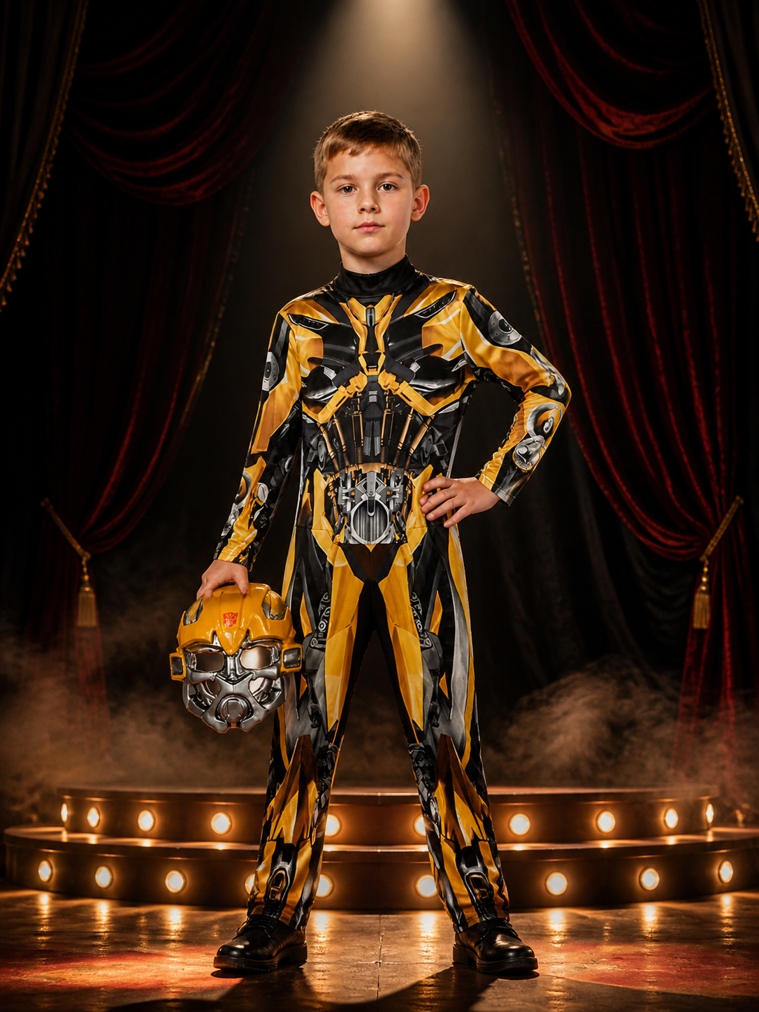 Bumblebee Halloween Costume Jumpsuit with Helmet