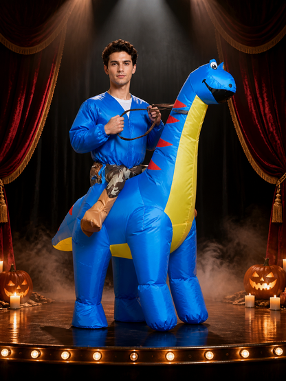 Adult Inflatable Four-Legged Dinosaur Costume With Saddle, Halloween Party Costumes detail 3
