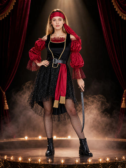 Retro-Style Pirate Costume with Corset Costumes detail 3