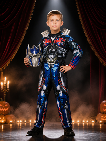 Kids Mechanical Robot Armor Bodysuit Costume with Matching Mask, Halloween Costume Masks detail 3