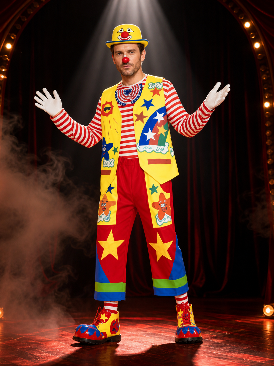 Circus Clown Costume for Performances and Halloween Costumes detail 3