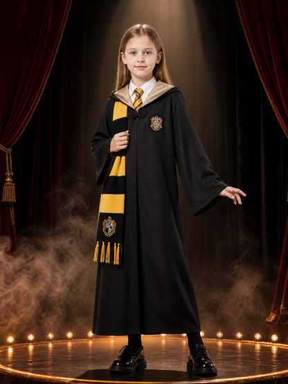Hufflepuff Hooded Robe for Cosplay and Halloween Costumes detail 3