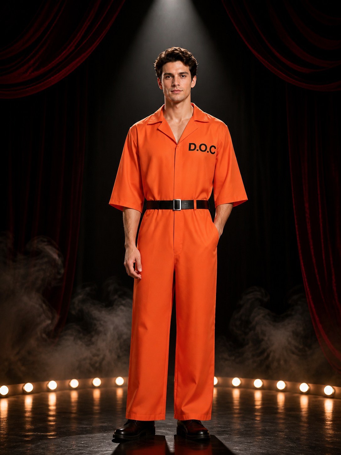 Orange Prisoner Jumpsuit for Halloween Cosplay Costumes detail 3