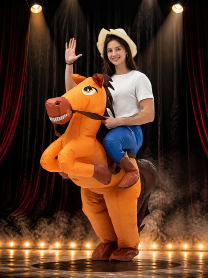 Inflatable Horse Costume, Funny Halloween Christmas Performance Outfit with Costumes detail 3