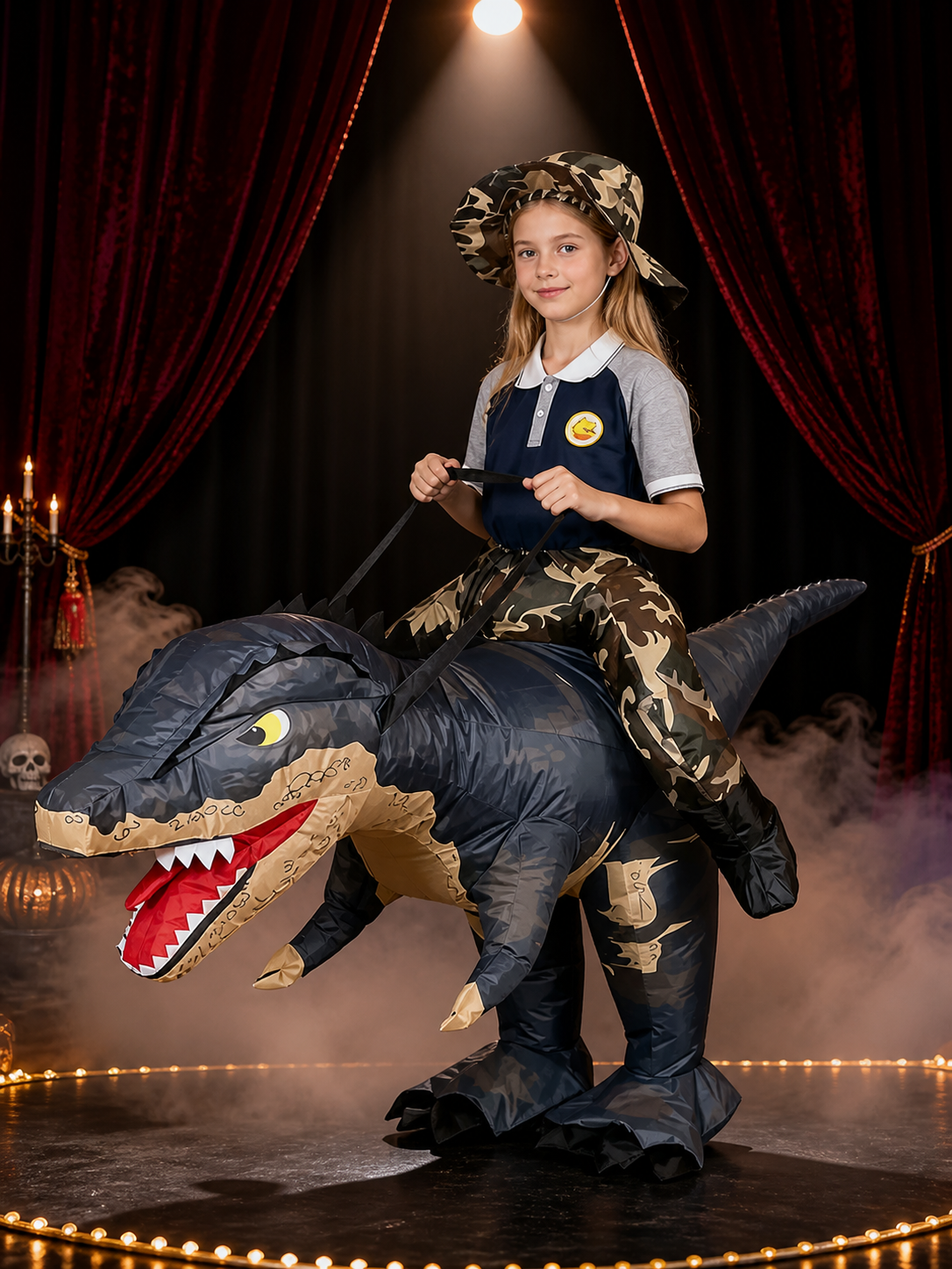 Ride-On Inflatable Dinosaur Costume With Camouflage Print Costumes detail 3