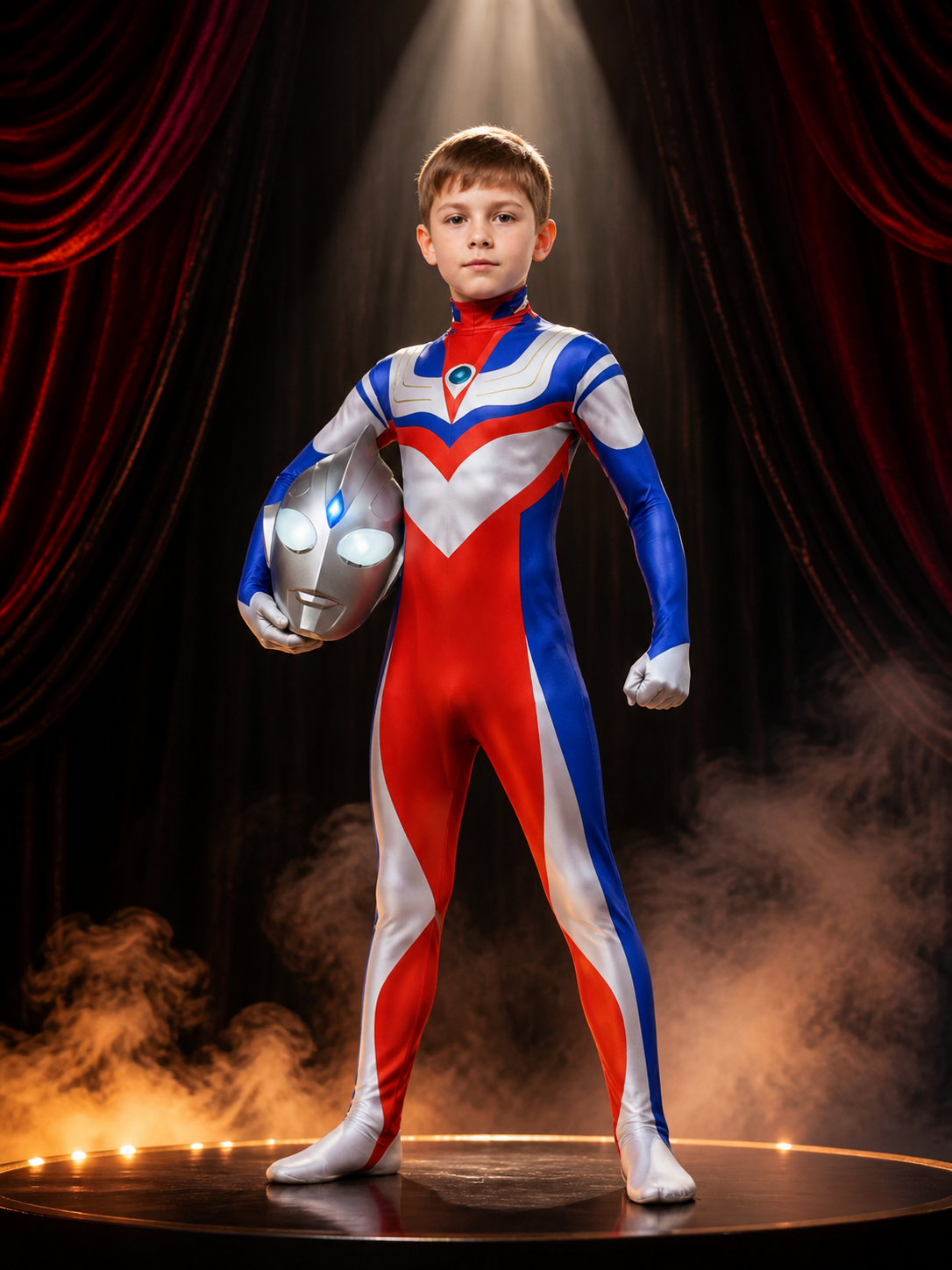 Unisex Superhero Bodysuit Halloween Costume Set with Helmet, Long Sleeve High Costumes detail 3