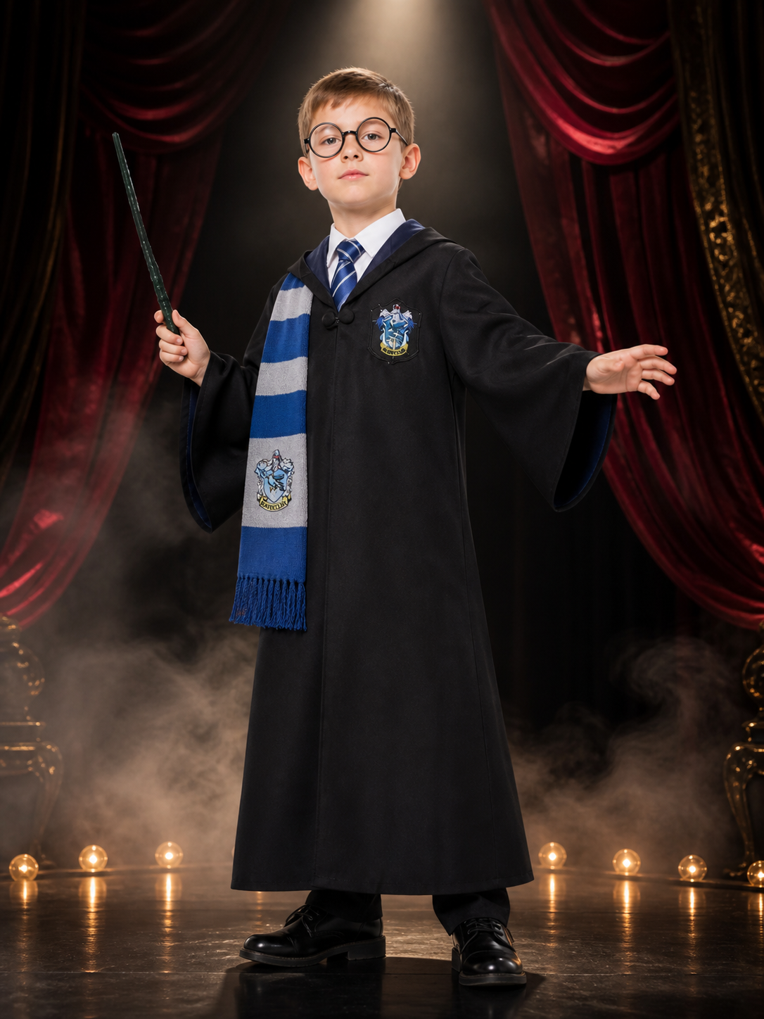 Harry Potter Ravenclaw Hooded Robe for Cosplay Costumes detail 3
