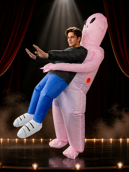 Pink Alien Hugger Inflatable Costume for Halloween Christmas Funny Performance Costumes detail 3