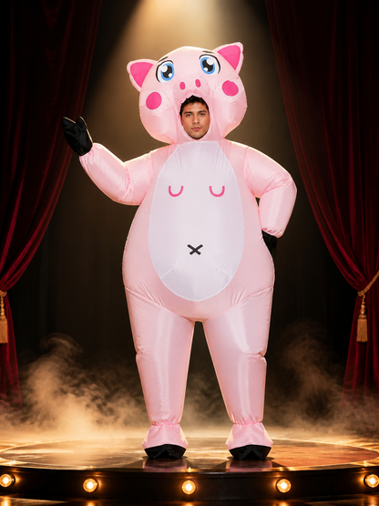 Adult Pig Animal Costume Jumpsuit, Hooded One-Piece Outfit Costumes detail 3