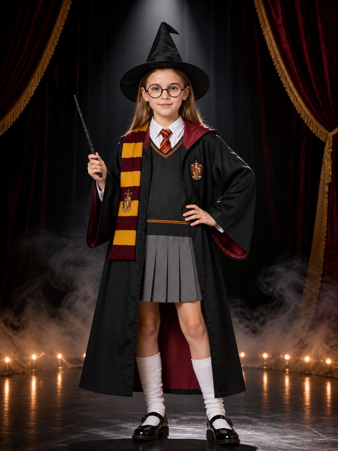 Hooded Gryffindor Harry Potter Robe for Cosplay