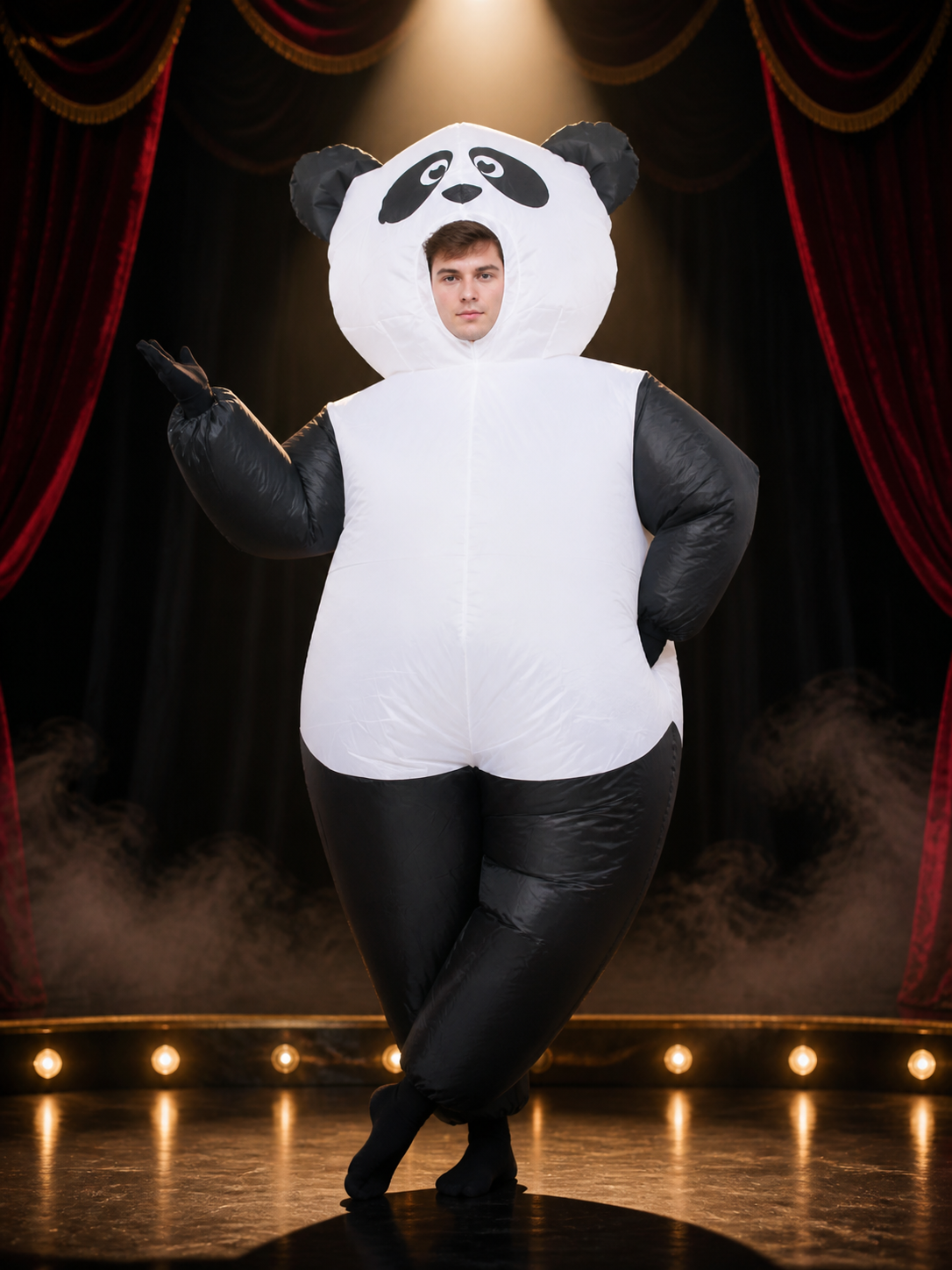 Inflatable Panda Costume Bodysuit for Adults, Funny Halloween Party Outfit