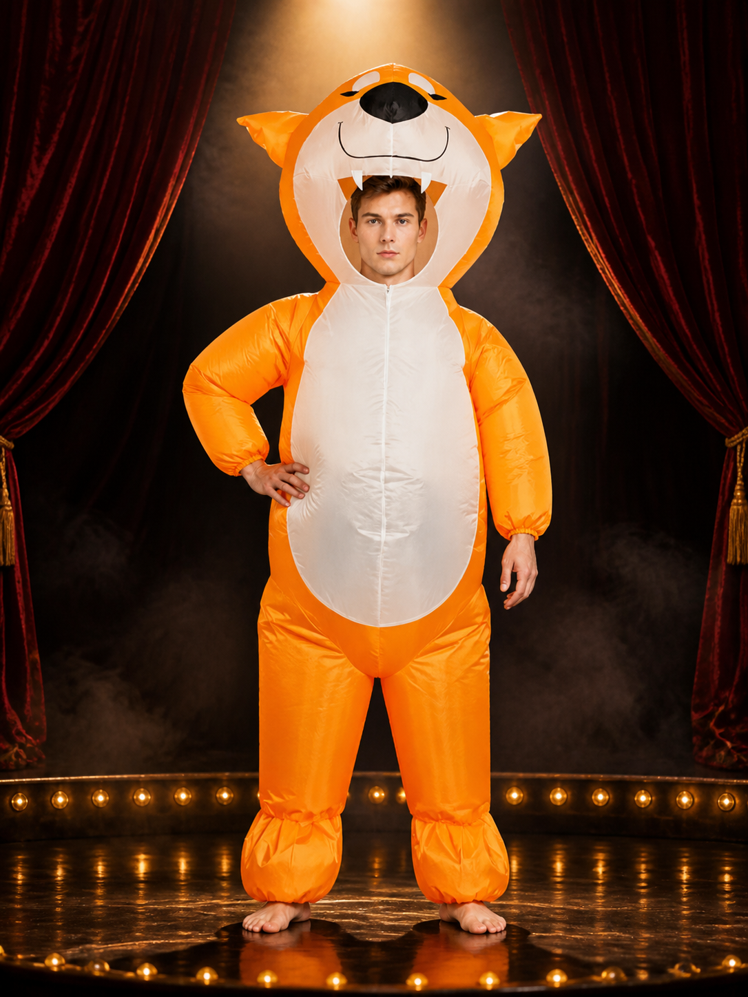 Orange Dog Inflatable Costume, Full-Body Animal Suit for Halloween Parties and Costumes detail 3