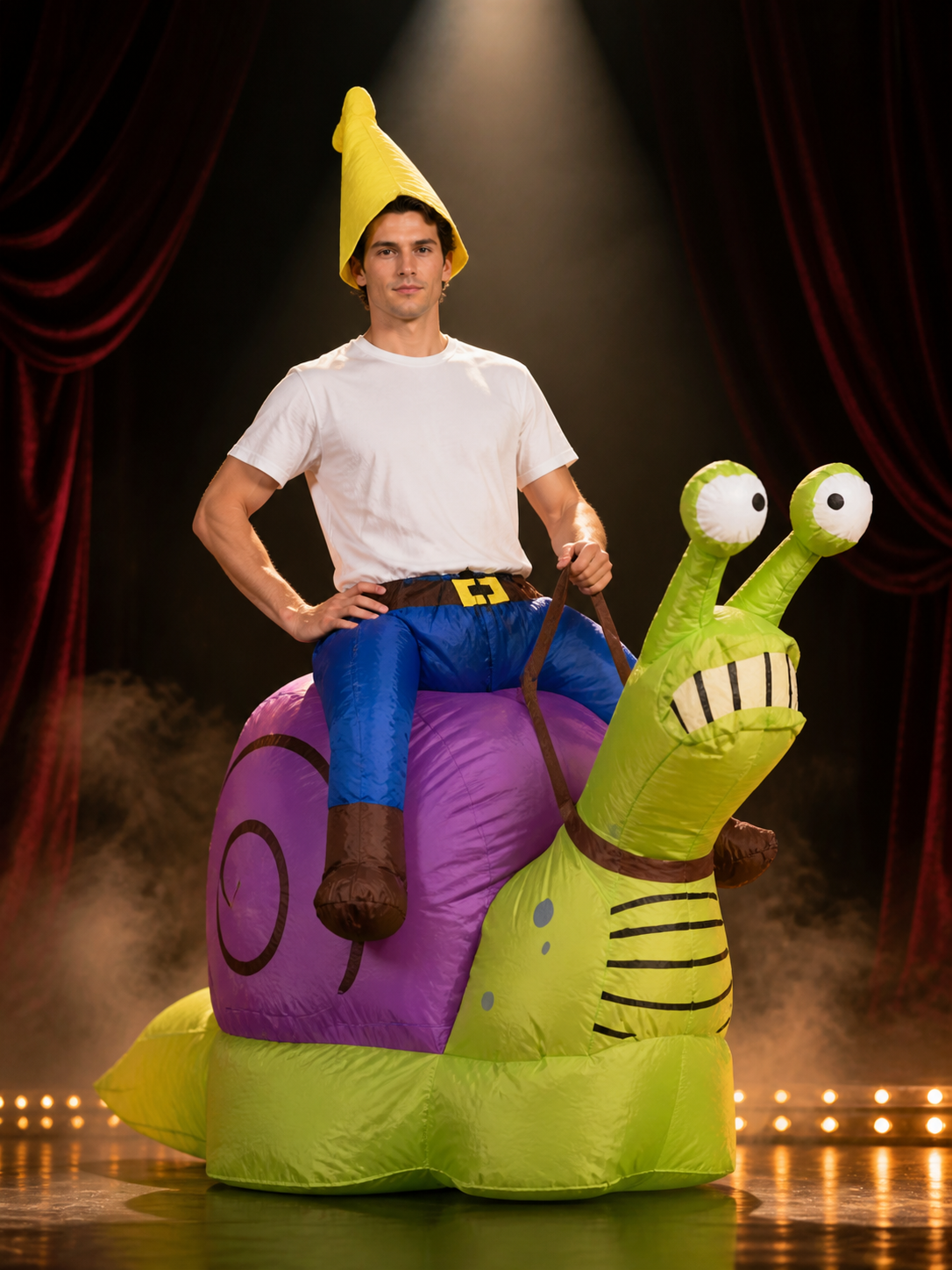 Snail 3D Inflatable Costume, Purple Spiral Shell & Green Body One-Piece Costumes detail 3