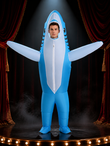 Shark Bodysuit Costume with Fin Sleeves, Halloween Outfit Costumes detail 3