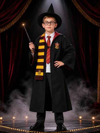 Hooded Wizard Robe for Cosplay and Performances