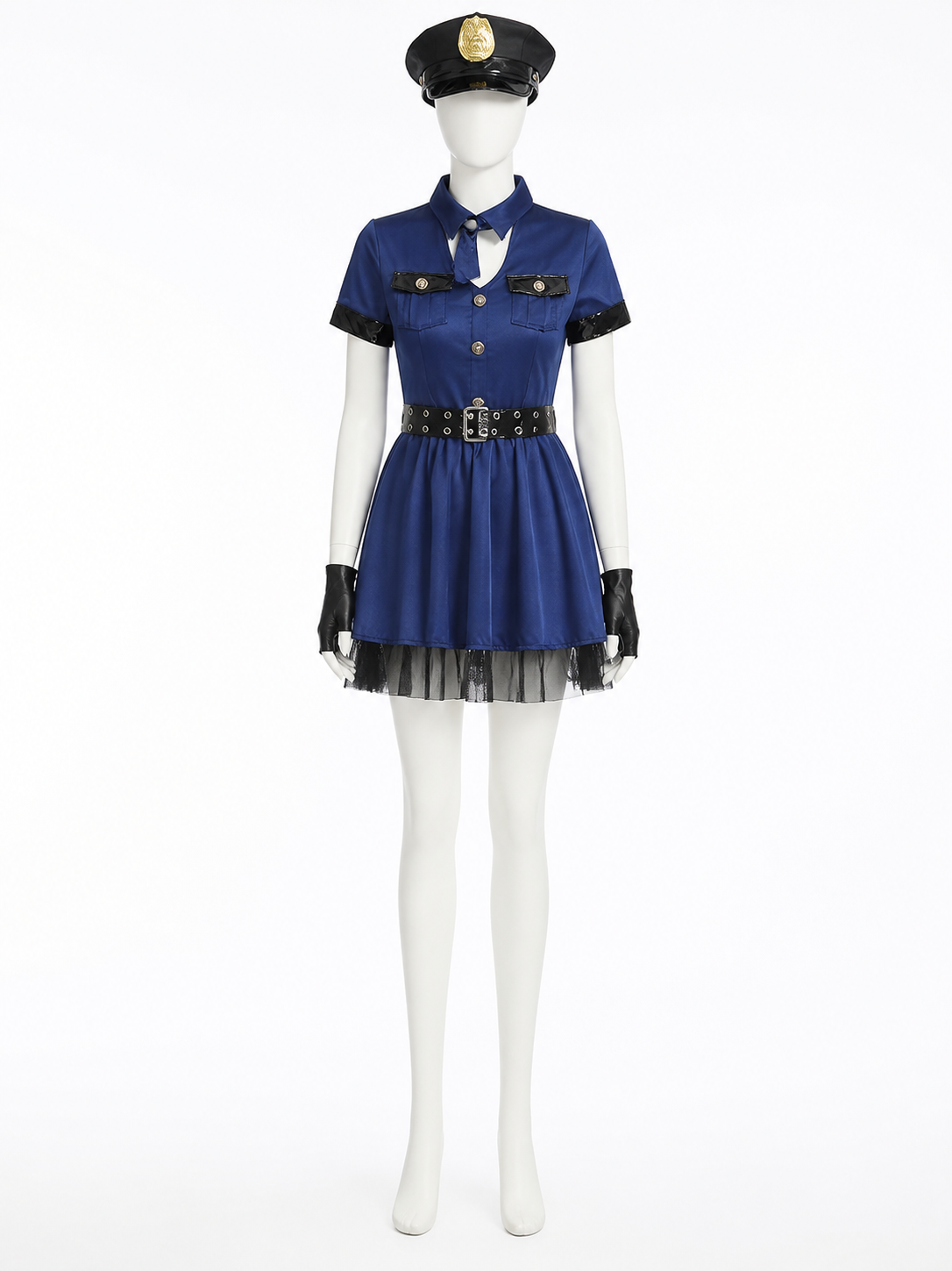 Women's Police Costume, Fitted Carnival Dress