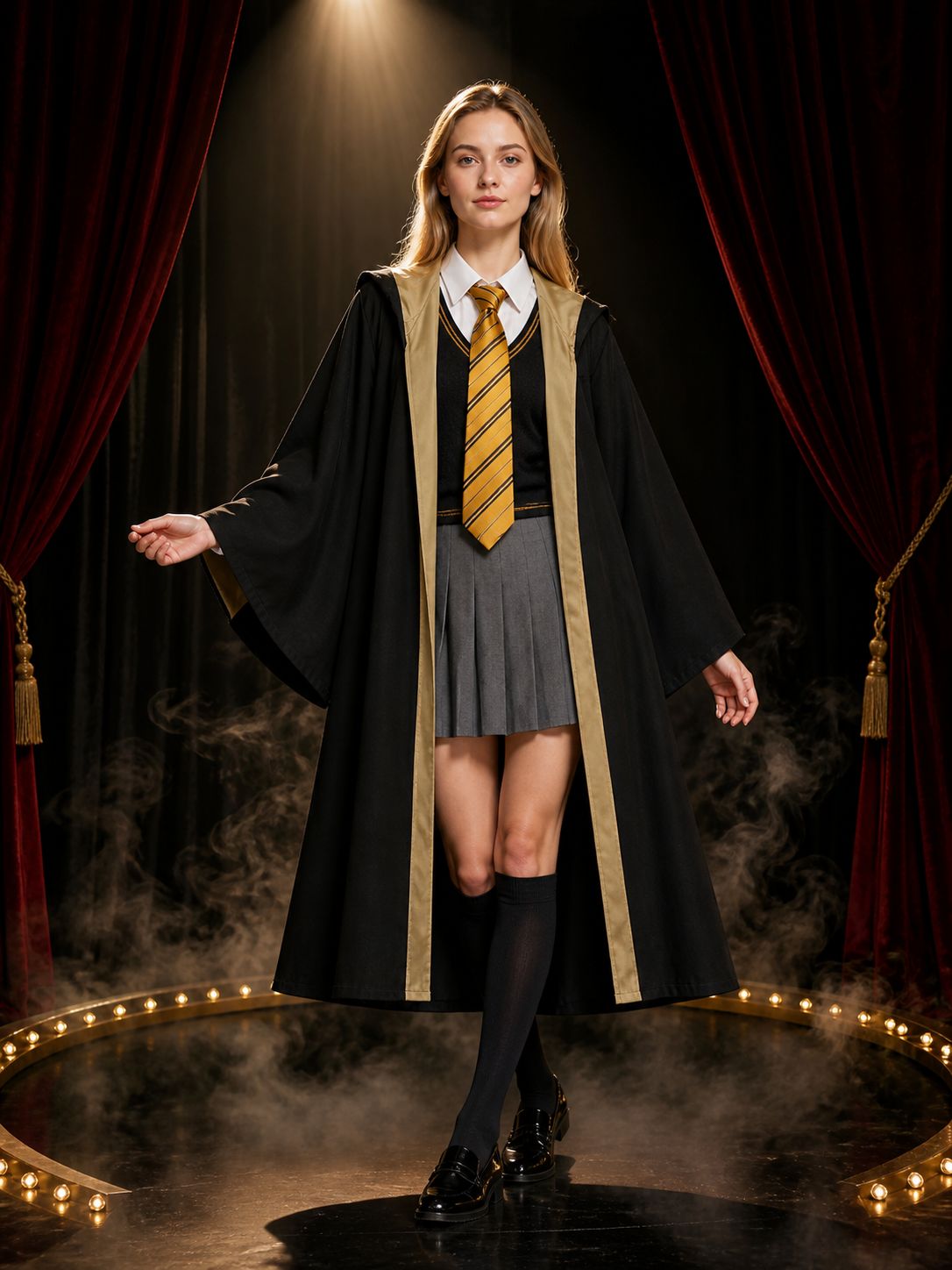 Hufflepuff Hooded Robe for Role-Playing Games and Halloween Costumes detail 3