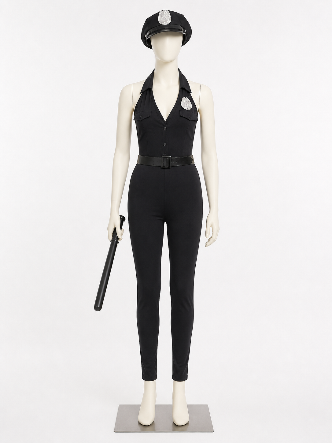 Women's Sexy Police Costume Set with Hat, Belt & Baton - Halloween Outfit Costume Headwear detail 3