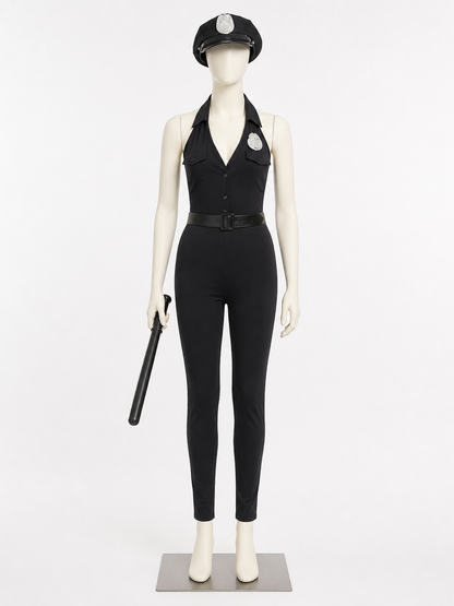 Women's Sexy Police Costume Set with Hat, Belt & Baton - Halloween Outfit Costume Headwear detail 3