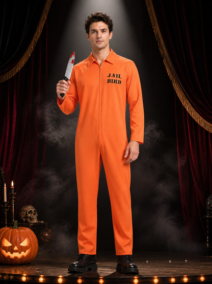 Orange Prisoner Jumpsuit for Halloween Cosplay Costumes detail 3