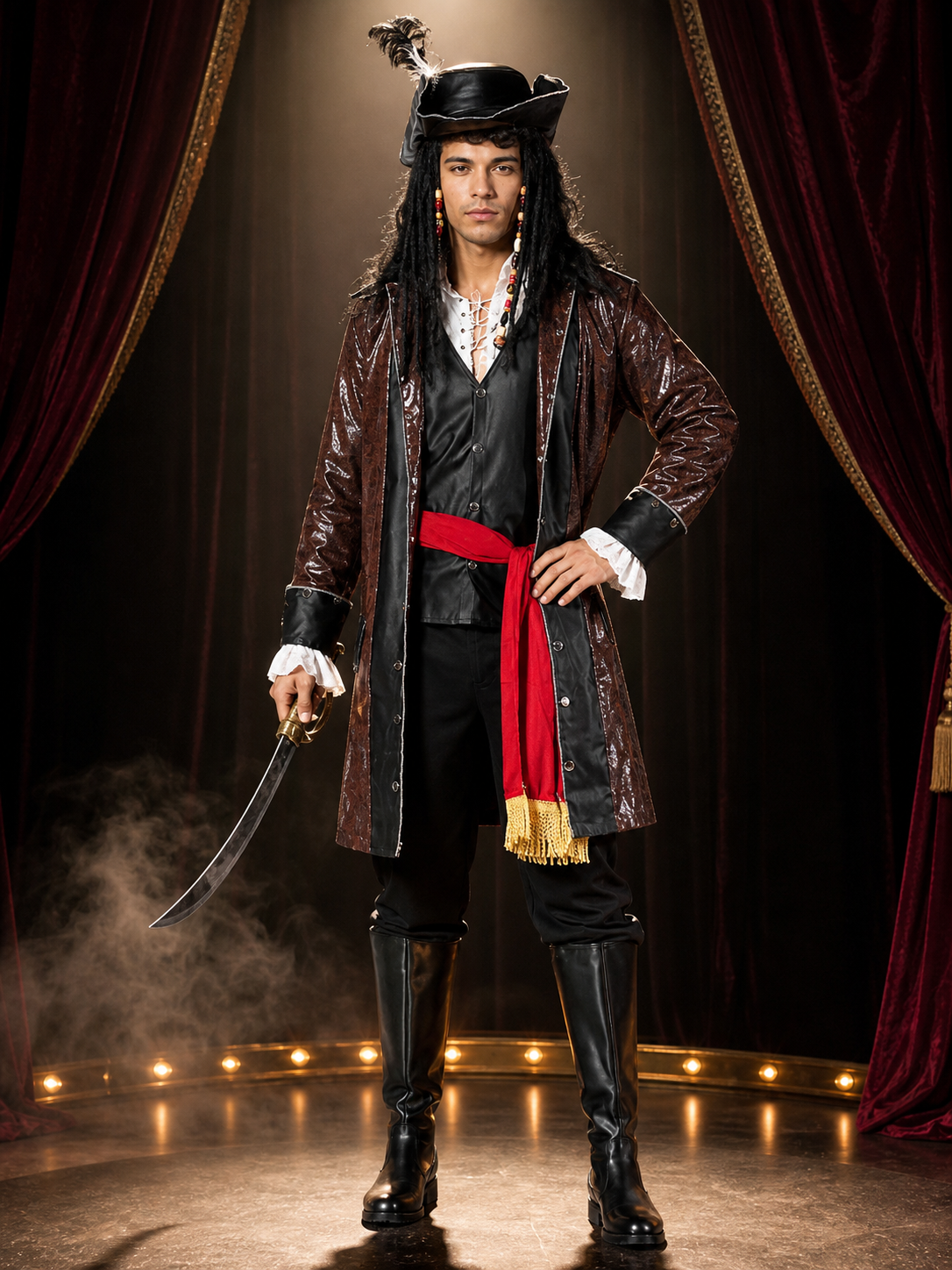 Retro-Style Pirate Costume for Cosplay and Halloween Costumes detail 3