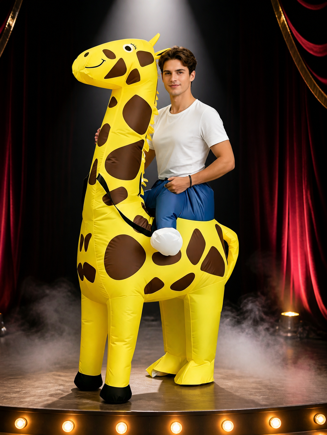 Inflatable Giraffe Costume, Funny Halloween Christmas Stage Performance Outfit Costumes detail 3