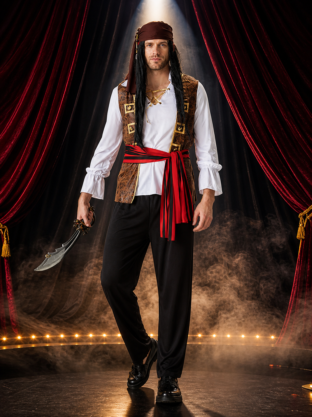 Pirate Costume with Vest for Masquerade Costumes detail 3