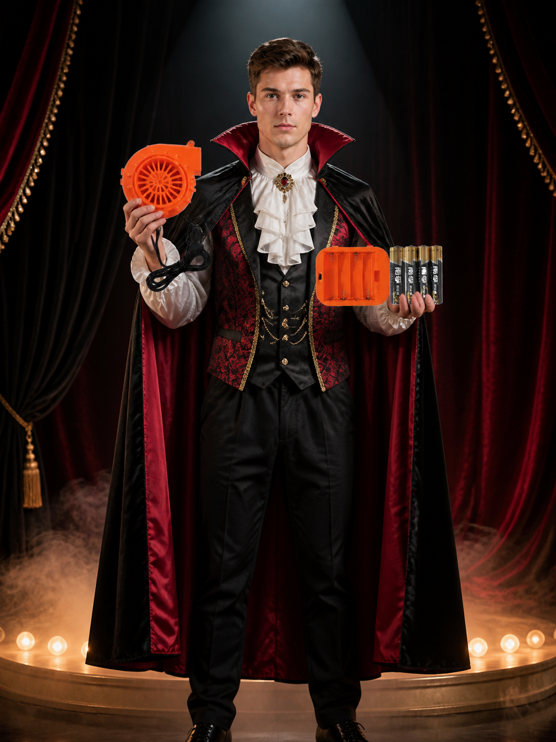 Portable Orange Air Pump with USB Cable and Battery Compartment product detail 3
