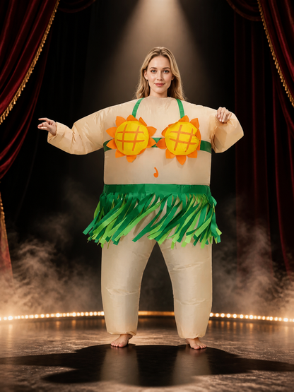 Adult Sunflower Costume Jumpsuit With Leaf Fringe For Halloween Costumes detail 3